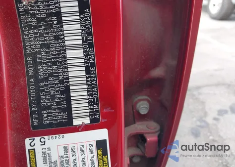 2007 Toyota Corolla Ce from USA, damaged, VIN 2T1BR32E37C854831